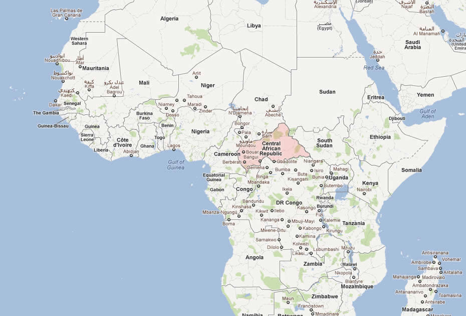karte von zentral afrikan republik afrika
